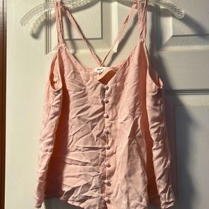 Garage pink button up tank top. Size medium.